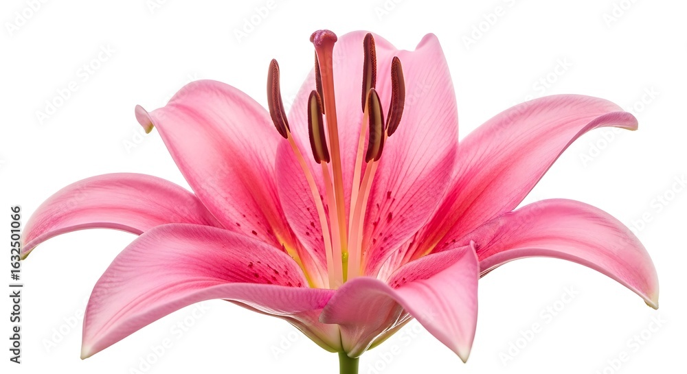 Fototapeta premium Close-up of a vibrant pink lily blossom.