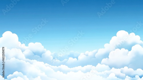 Beautiful cumulus clouds over blue sky