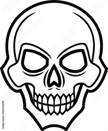 gothic metal skull silhouette vector design