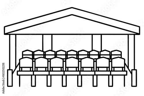  Simple Open-Air Structure Coloring Page - Printable Pavilion or Shelter