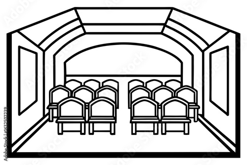  Pleated Stage Curtains Coloring Page - Printable Theater Drapes