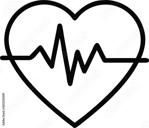 heart rate   ecg icon, Heartbeat Line on white background.