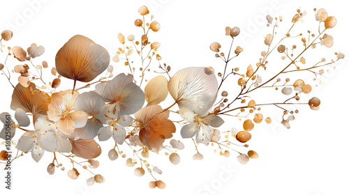 aesthetic sticker decor, dried petal artwork