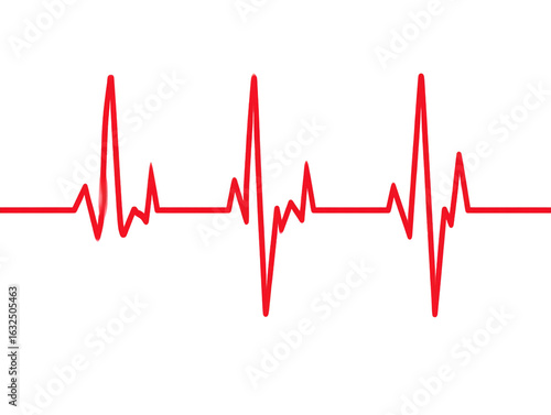  Flat ECG Tracing of Regular Sinus Rhythm on Faint Grid Paper, Centered Composition Transparent Background