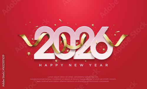 Happy new year 2026 background banner. Premium vector design for Happy New Year 2026 greetings and celebrations.