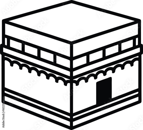 kaaba in makkah vector art on white background