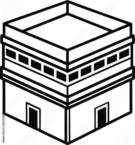 kaaba in makkah vector art on white background