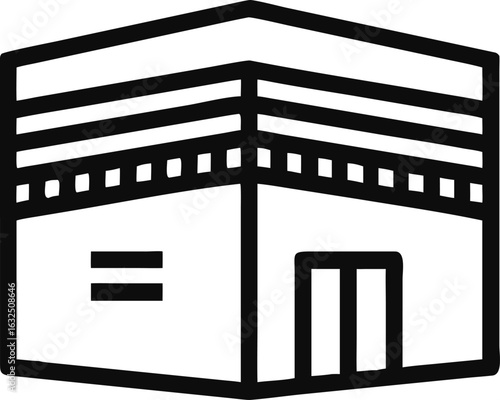 kaaba in makkah vector art on white background