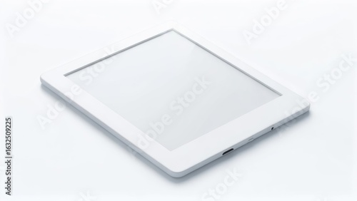 White e-reader on a white background