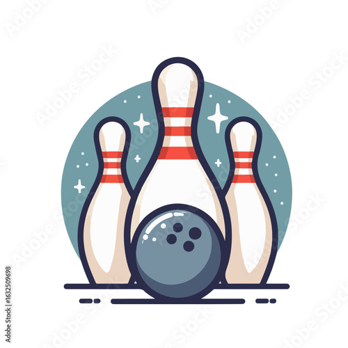 premium vector illustration of bowling ball