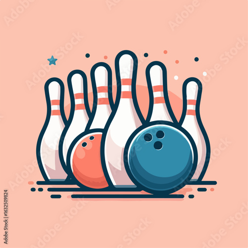 premium vector illustration of bowling ball