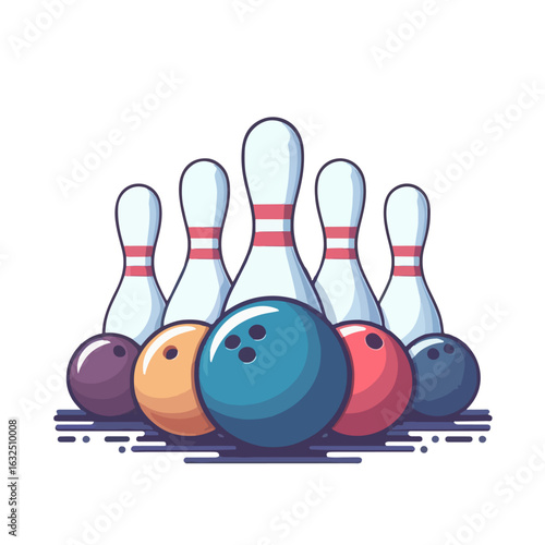 premium vector illustration of bowling