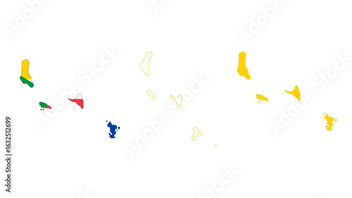 Set of Comoros map isolated on white background, vector illustration design