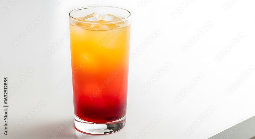 A layered drink in a tall glass. A layered drink in a tall glass.