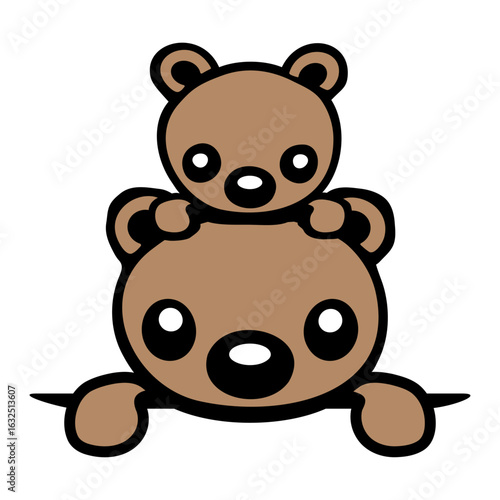 2 Teddy Bear Love Little Child Dad Mom Family Father Mother