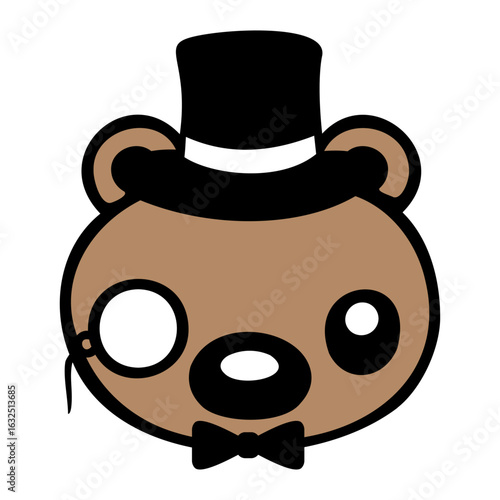 Bear Sir Gentleman Mr. rich Monocle Glasses Top Hat