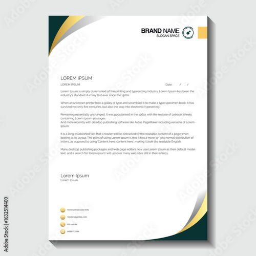 Elegant professional letterhead design for modern business communications stationery template layout
