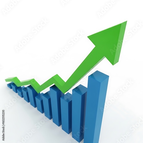 Trend graph with upward trajectory and data bars. Free Download Trend graph with upward trajectory and data bars. - GFXLoad