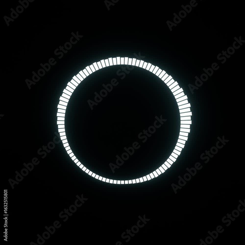 Circular Audio Visualizer on black background, sound wave, frequency