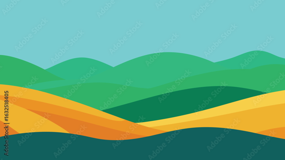Obraz premium aesthetic minimal hills vector background