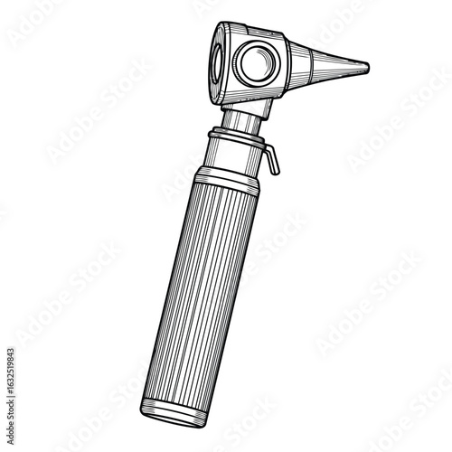 Vector illustration of medical otoscope for ear examination isolated on white background