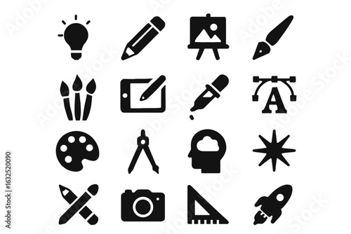 Creative Design Tools Icons Set – Art, Drawing, and Graphic Design Essentials_simple_compose