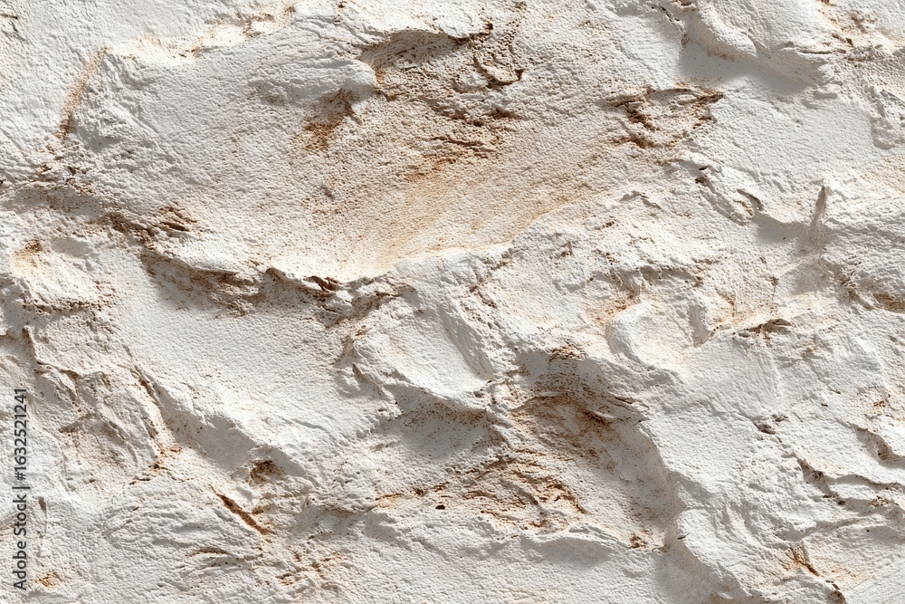 Fototapeta premium White plaster texture on an old wall creates an abstract design, close up