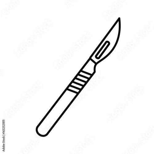 Vector illustration of surgical scalpel isolated on white background