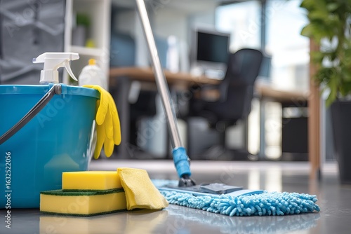 Cleaning Staff Working Together to Maintain a Commercial Space