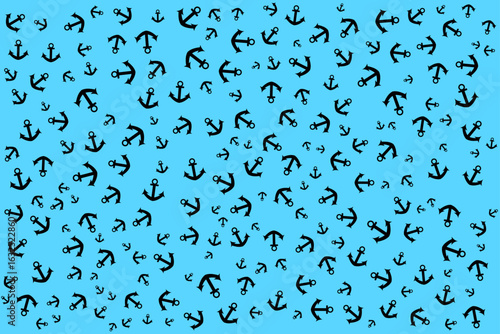 Special background of anchors on a blue background
