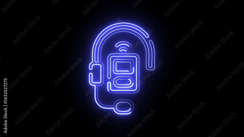 wireless microphone icon isolated on black background, hd motion graphic animation for sound recording and audio devices wireless microphone icon isolated on black background, hd motion graphic animation for sound recording and audio devices