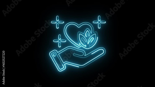 wellness icon isolated on black background, hd motion graphic animation for health, lifestyle and positive living concepts