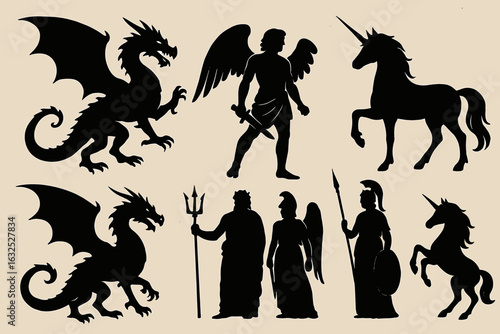 Enigmatic Mythical Silhouette Spectacle for Fantasy & Imaginative Art