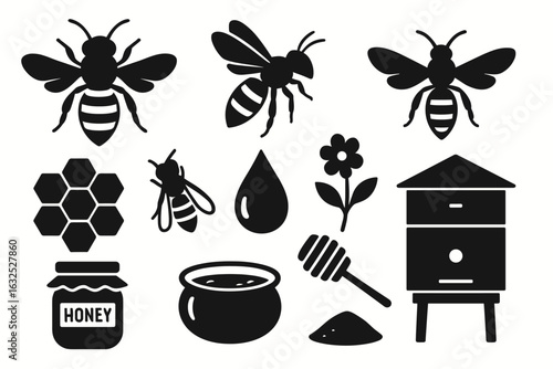 Elegant Bee Silhouettes Collection for Nature & Wildlife Design