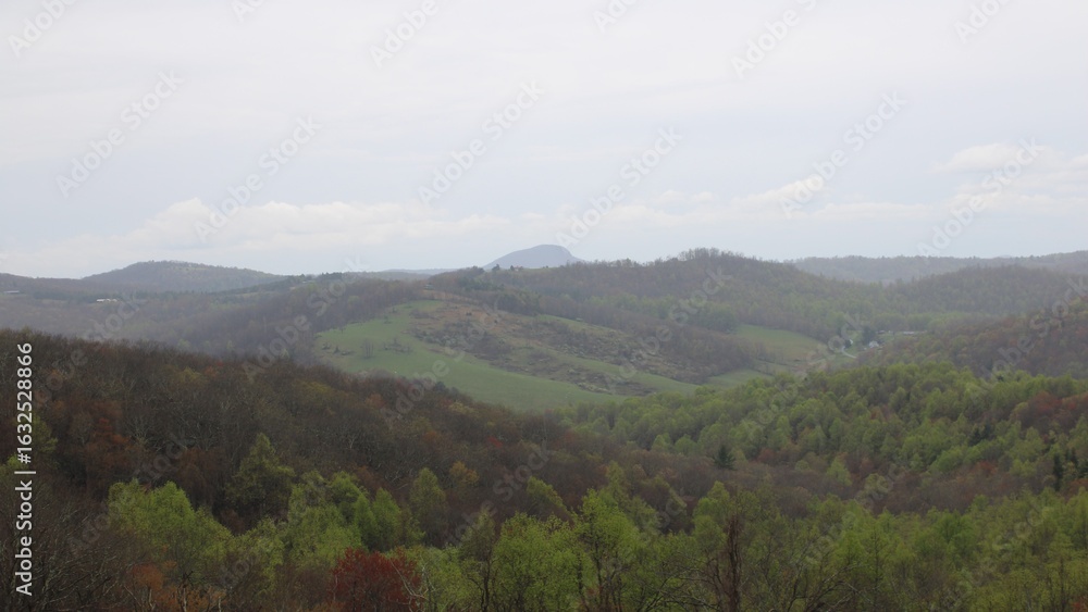 Fototapeta premium View across the Blue Ridge Parkway and mountains