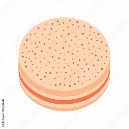 Round Orange Cookie with Brown Sprinkles and Cream Filling