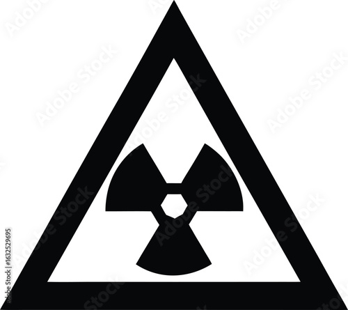 black silhouette a hazard symbol on white backgrou.eps