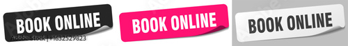 book online sticker. book online sticker set on white background