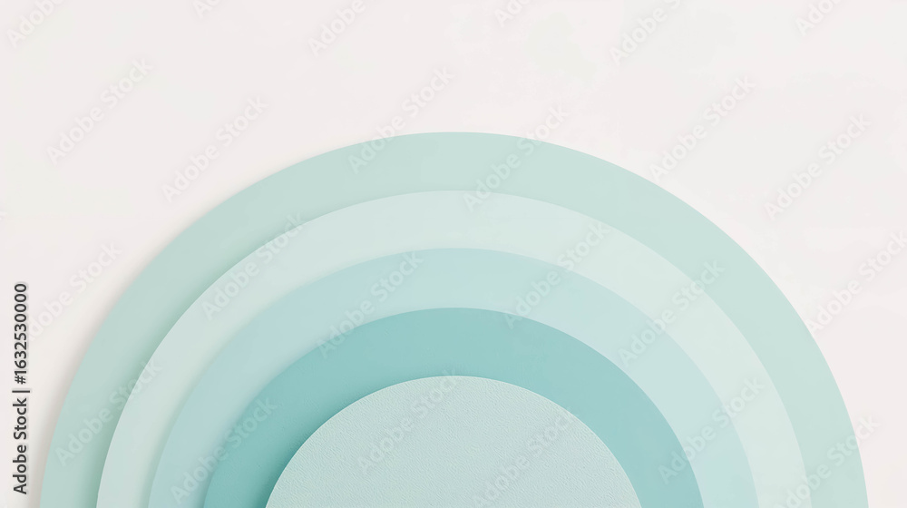 Obraz premium Minimalist Concentric Circles in Mint Green