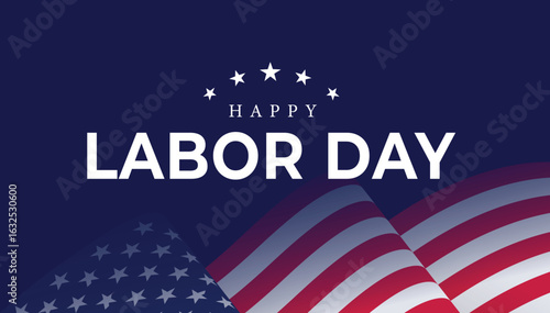 Happy Labor day USA poster for story, card, banner, vector illustration background