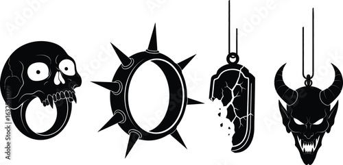 Gothic and macabre jewelry collection silhouette