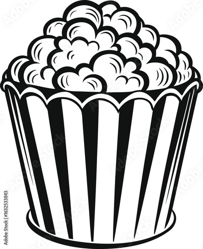 popcorn sketch silhouette 