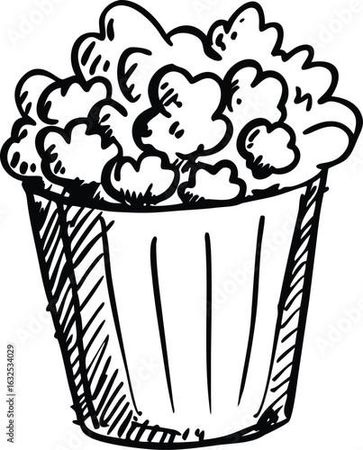 popcorn sketch silhouette 