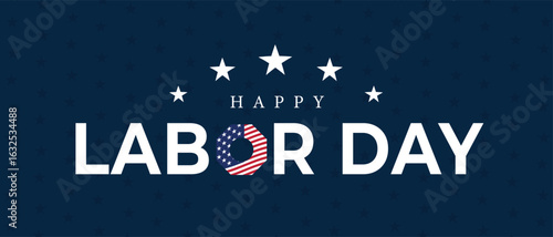 Happy Labor day USA poster for story, card, banner, vector illustration background