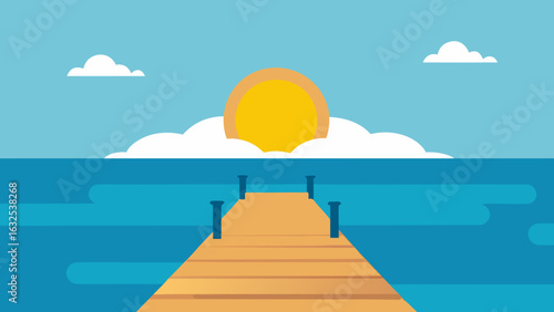 pier with sunlight on water