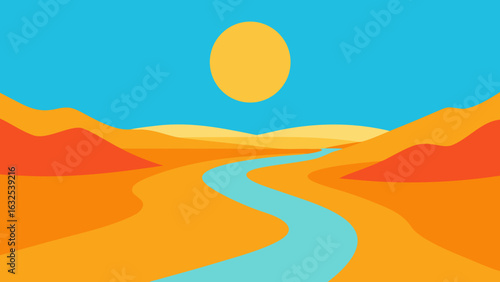 wide river delta hot sun