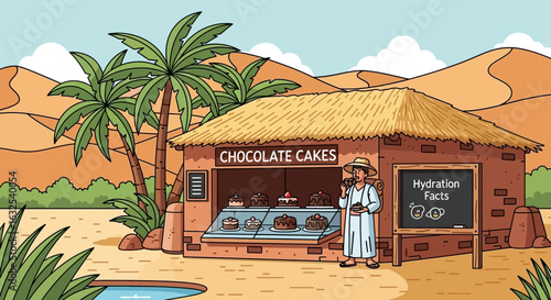 Oasis Delight A Charming Chocolate Cake Shop In The Desert
