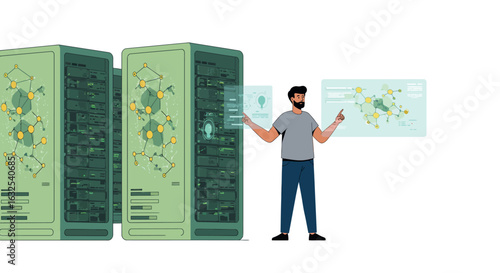 Tech specialist managing ai in a data center environment