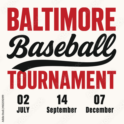Baltimore baseball tournament sports event poster