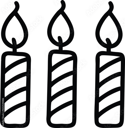 silhouette of waisak celebration candles simple on